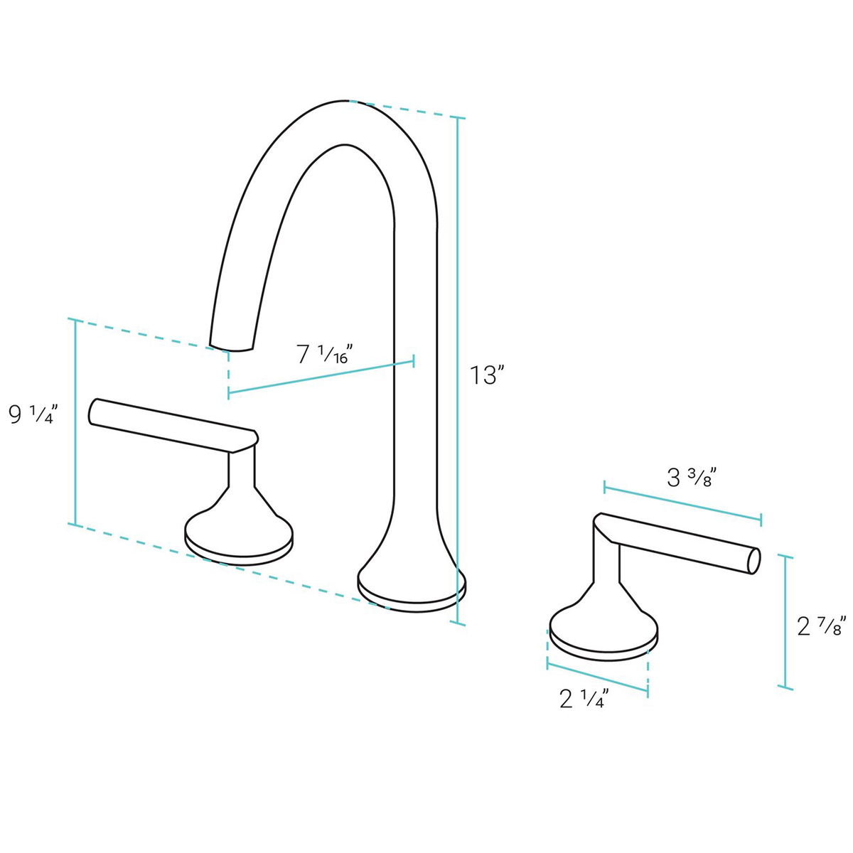 Aquacubic cUPC-zertifizierter, weit verbreiteter Badezimmer-Wasserhahn mit 2 Griffen aus gebürstetem Nickel