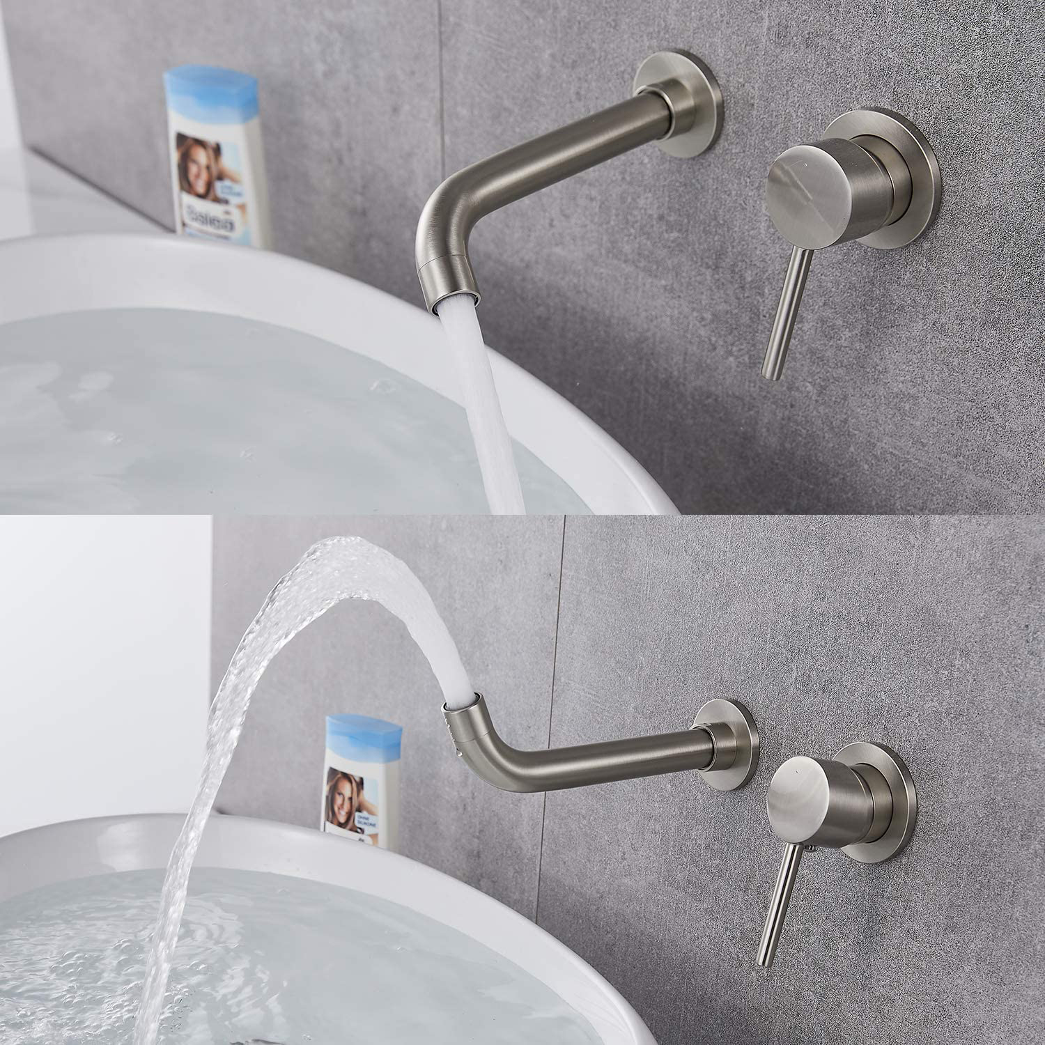 Wandmontierter Waschbecken-Waschtischarmatur aus massivem Messing