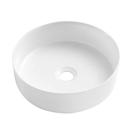 Topmount rundes weißes Porzellan-Keramik-Badezimmer-Waschbecken