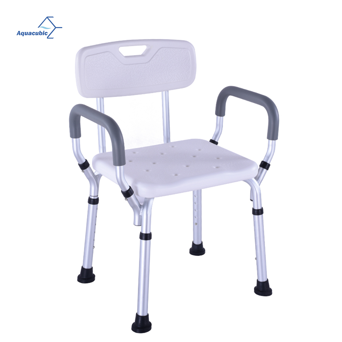 Medizinischer verstellbarer Duschsitz aus Aluminium, Sitzbank, Badehocker, Duschsitz mit Halterung