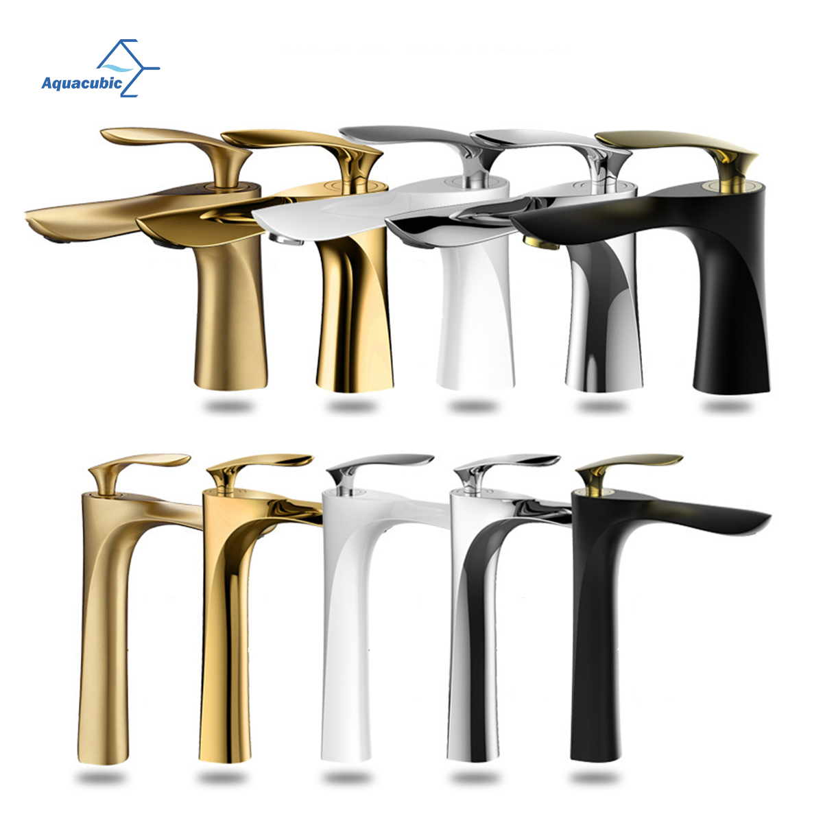Groß- und Einzelhandel Luxus Elegent Golden Waschbecken Wasserhahn Einhebel-Wasserfall-Waschtisch-Mischbatterien