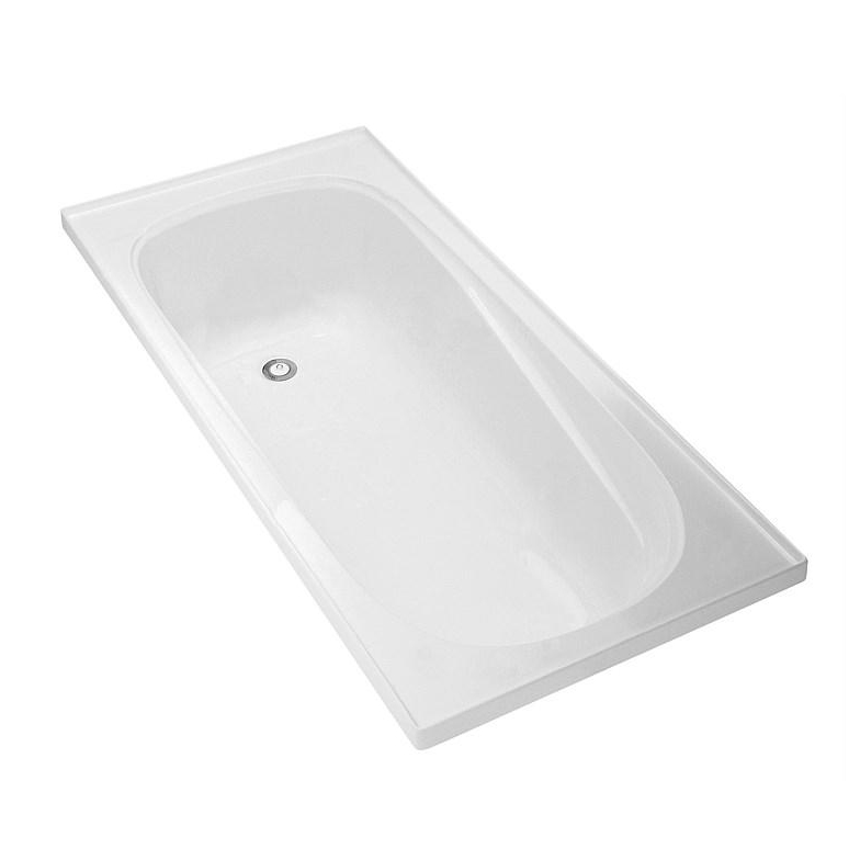 Freistehende Badewanne aus glänzendem weißem Acryl in zeitgenössischem Design AB1657