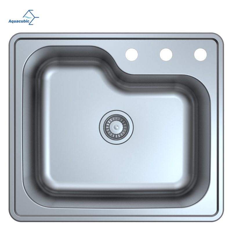 Top-Mount Dual Mount Drop In Edelstahl rechteckig Einzelschüssel gepresste gezogene Küchenspüle