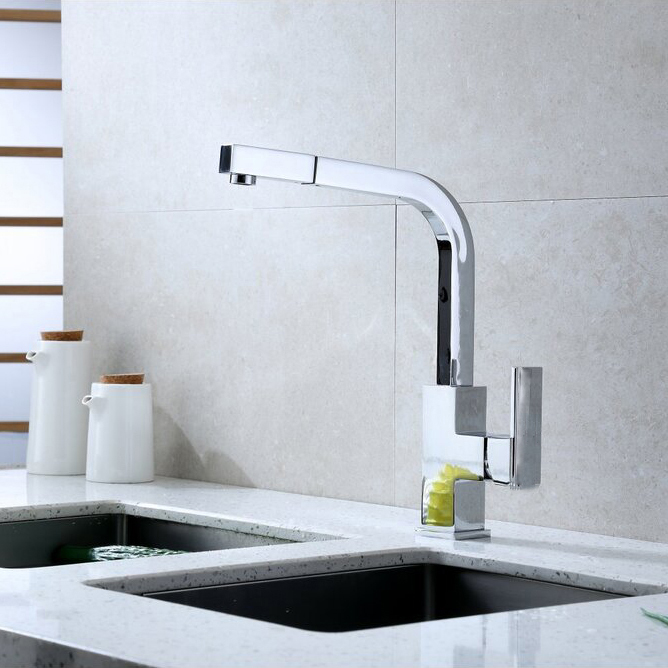 Küchenarmatur CUPC-zertifizierte Keramikkartusche und Luftsprudler mit ausziehbarem Kalt- und Warmwasser-Spray-Küchenarmatur